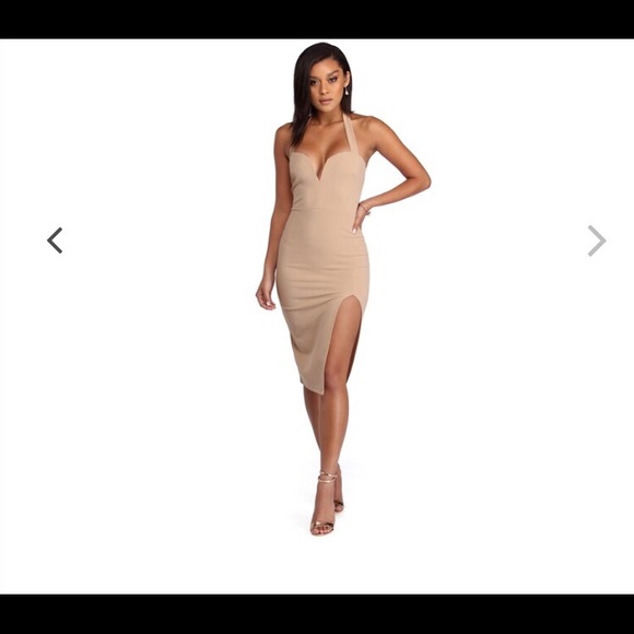 Windsor Dresses & Skirts - Brand new Tan halter mid dress.